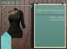 Addams - Womens Mesh Dress - Vera Tight Holes Dress - Black