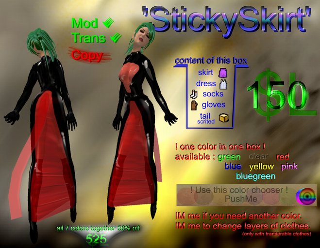 Sticky Skirt MOD+TRANS Outfit (red)