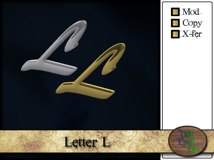 >^OeC^< Findings - Letter Charm "L"