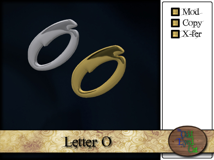 >^OeC^< Findings - Letter Charm "O"