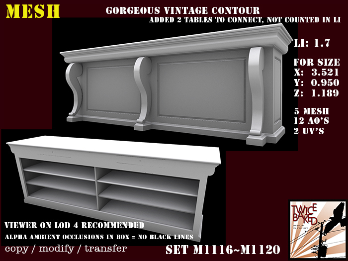 "TB" FP mesh vintage counter M1116 M1120