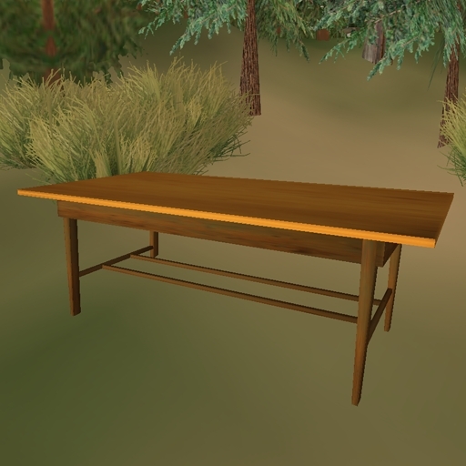Table - antique pine with pot rail