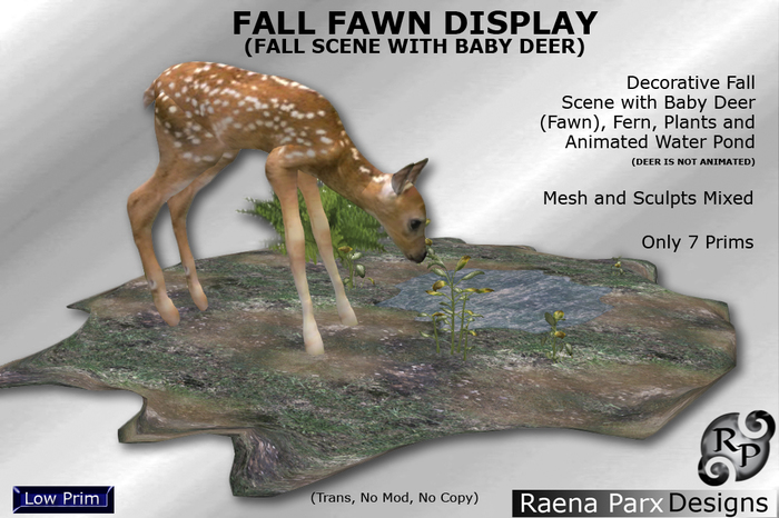 *RPD* Fall Fawn Display_Baby Deer Pond Scene_by Raena Parx