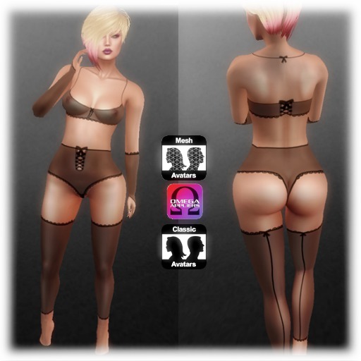 Set pantie high, glove,garter