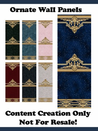 7 ornate wall panels textures