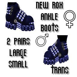 (BL) New Rox Ankle Boots Navy Blue Small & Large
