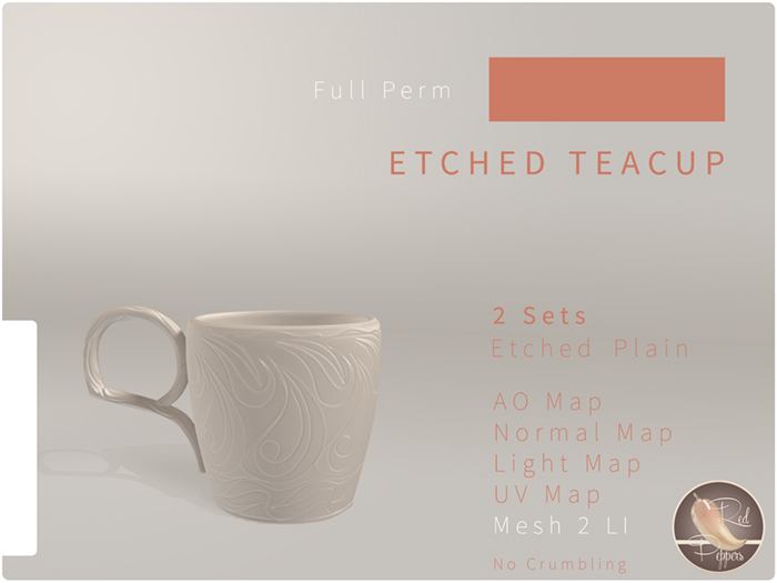 Etched Teacup (FULL PERM)