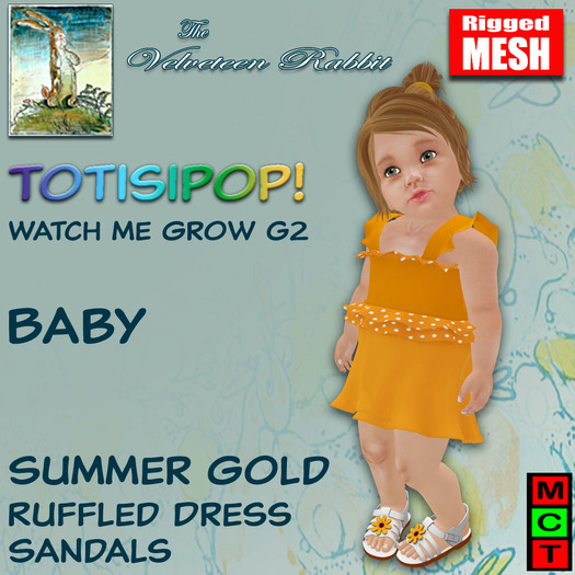 Summer Gold Ruffled Dress & Sandals - Baby - DEMO