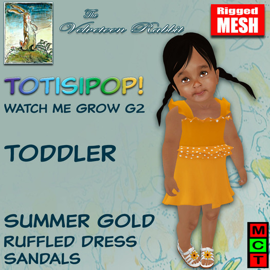 Summer Gold Ruffled Dress & Sandals- Toddler - DEMO