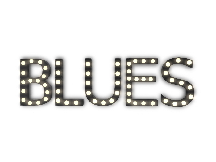 [Px] "BLUES" Illuminated Light Bulbs Sign