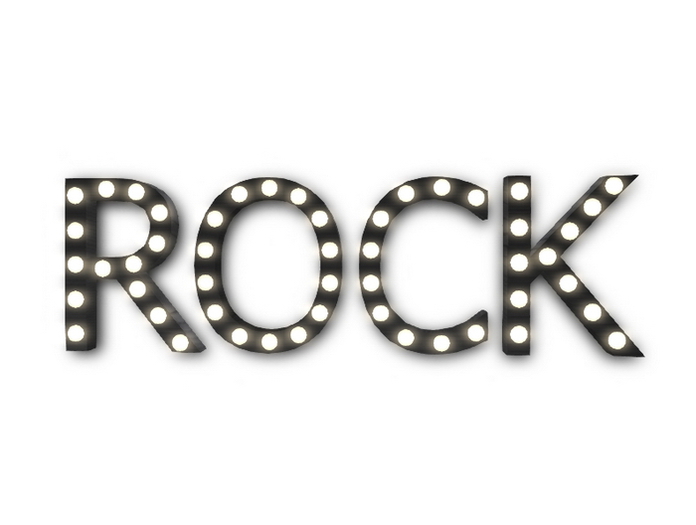 [Px] "ROCK" Illuminated Light Bulbs Sign
