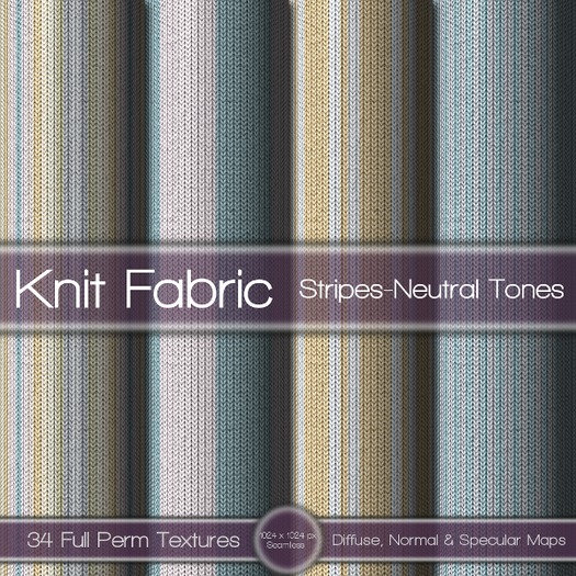 {L} Knit Fabric-Stripes-Neutral Tones