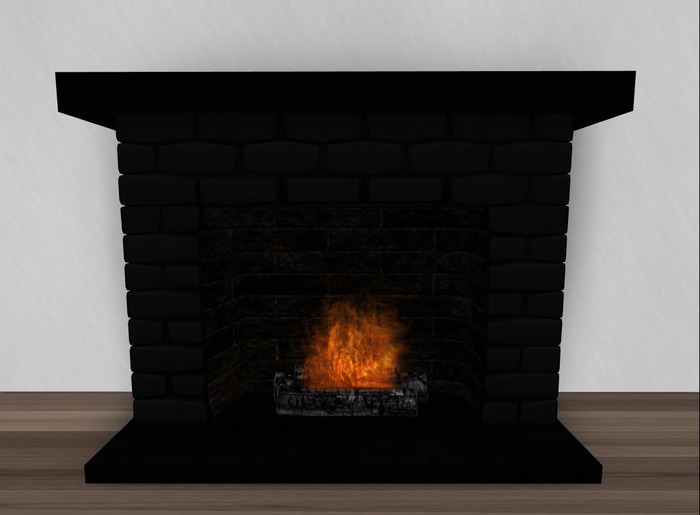 Brick Fireplace Black