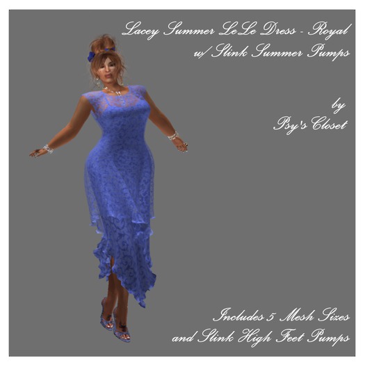 Lacey Summer LeLe Dress /w Slink Pumps - Royal
