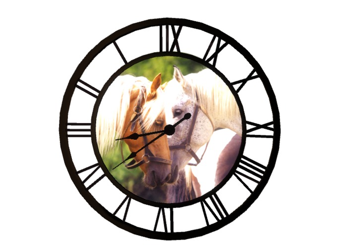 Wall Clock - Nuzzling Horses