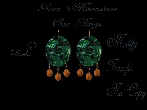 Green Moonstone Ear Rings