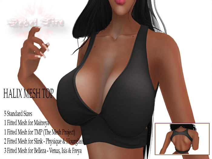 *Rebel Fire* HALIX TOP BLACK