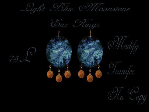 Light Blue Moonstone Ear Rings (Boxed)