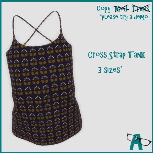 {-A-} Crossover Strap Tank - Flowers