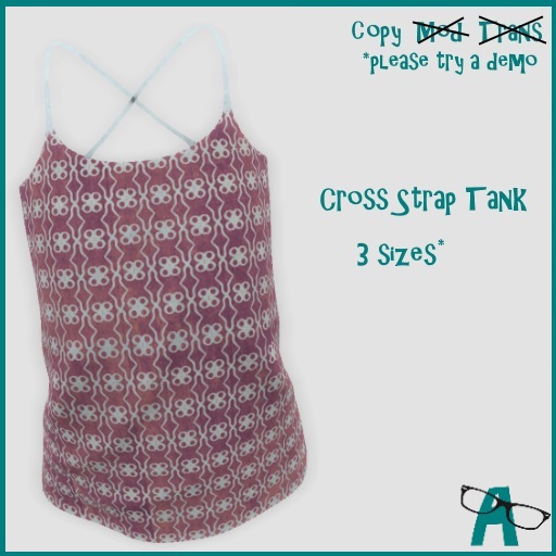 {-A-} Crossover Strap Tank - Purple Geometric 2