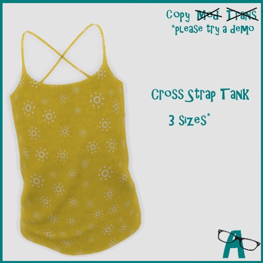 {-A-} Crossover Strap Tank - Yellow Suns