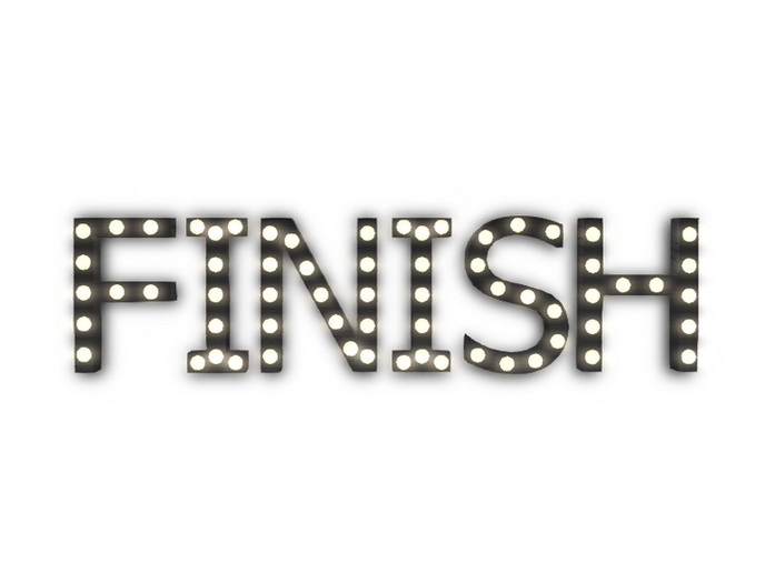 [Px] "FINISH" Illuminated Light Bulbs Sign