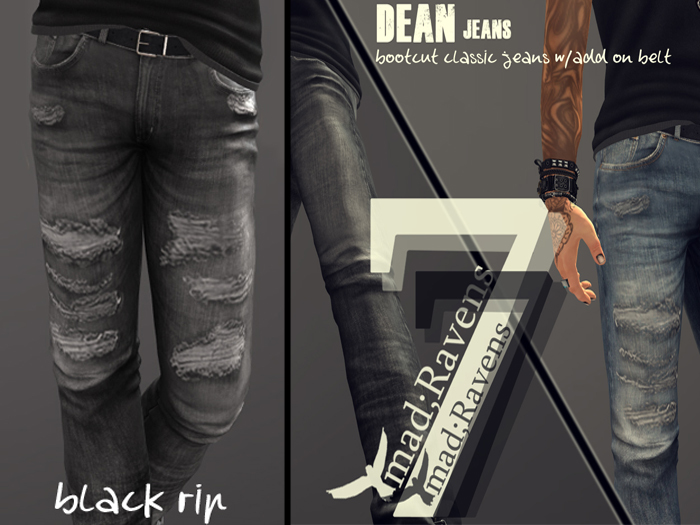 7mad;Ravens Dean Black Rip Jeans(wear me)
