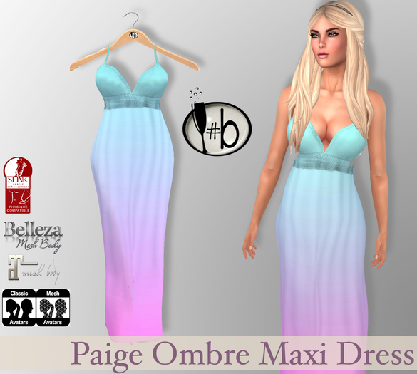 slate blue evening dress Blue Long Sleeve Sequin A Line Ombré Gown main image 1