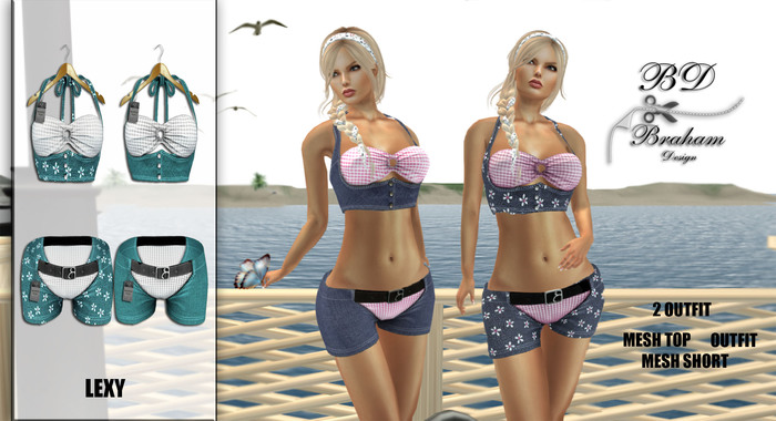 Braham Design Lexy Turquoise Top Short 2 Outfit Mesh