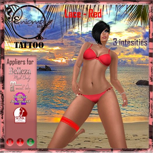 [enigma Ink] - Lace Red Tattoo  - (BOX)