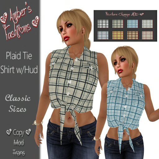DEMO A's Fashions Plaid Tie Shirt w/HUD