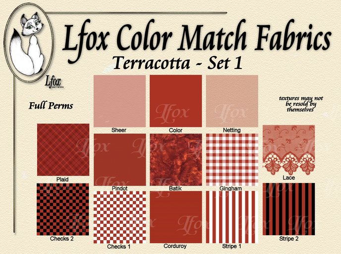 lfox Color Match Fabrics - Terracotta Set 1