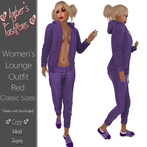 <3 A's Fashions <3 Womens Lounge Outfit Purple