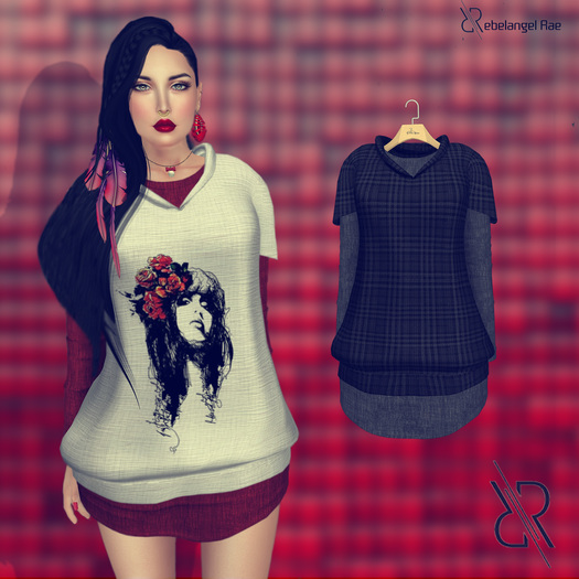 Pixra Zen Sweater Plaid Black