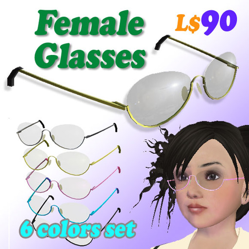 Female glasses 6 colors set