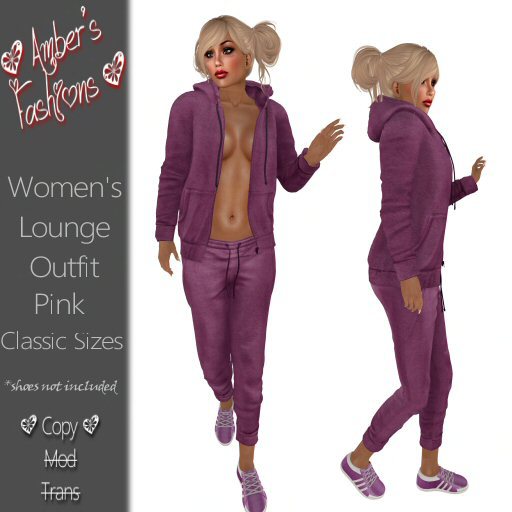 <3 A's Fashions <3 Women's Lounge Outfit Pink