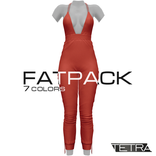 TETRA - Deep-V Velvet Jumpsuit (Fatpack)