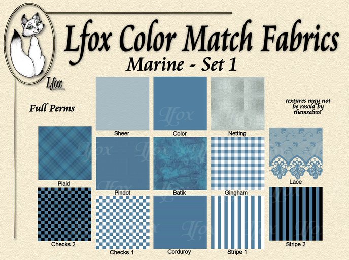 lfox Color Match Fabrics - Marine Set 1