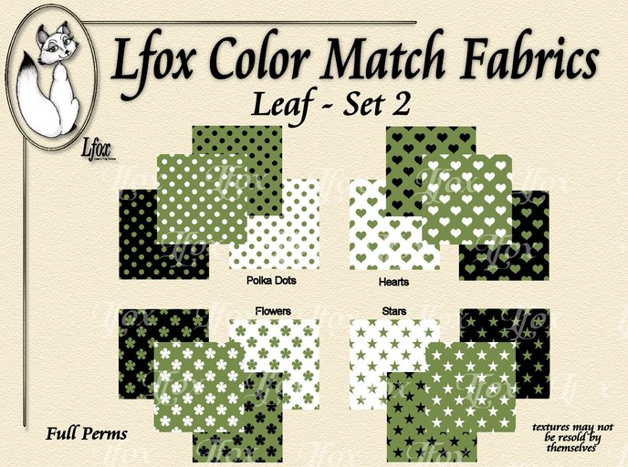 lfox Color Match Fabrics - Leaf Set 2