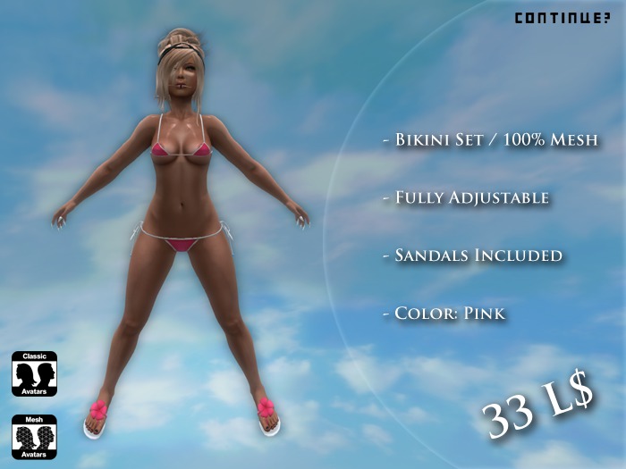~ Continue - Beach Bikini Set - (Pink) ~