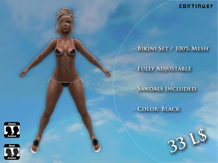 ~ Continue - Beach Bikini Set - (Black) ~