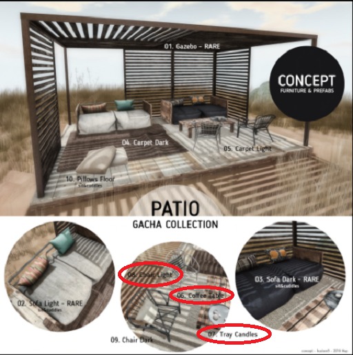 Concept) Chairs, Table ,candles