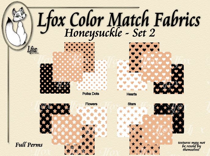 lfox Color Match Fabrics - Honeysuckle Set 2