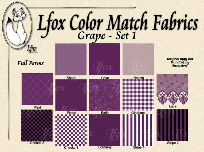 lfox Color Match Fabrics - Grape Set 1