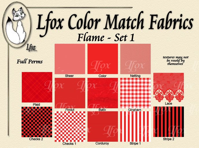 lfox Color Match Fabrics - Flame Set 1