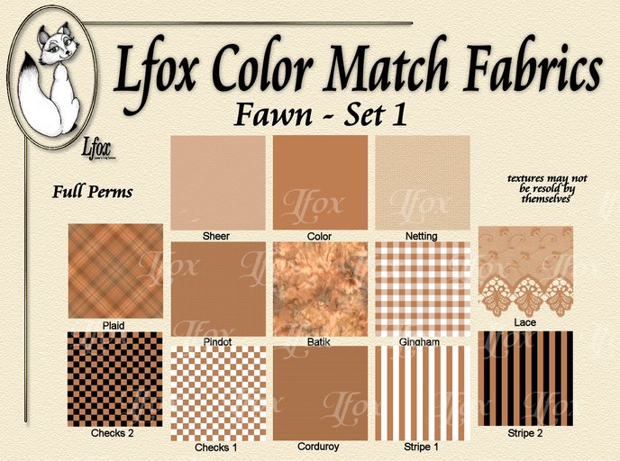 lfox Color Match Fabrics - Fawn Set 1