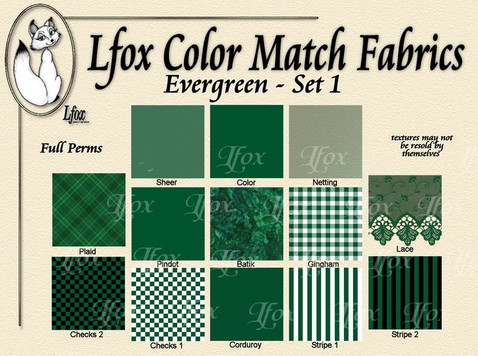 lfox Color Match Fabrics - Evergreen Set 1