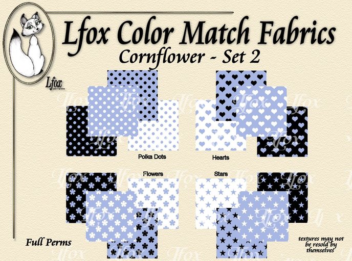 lfox Color Match Fabrics - Cornflower Set 2
