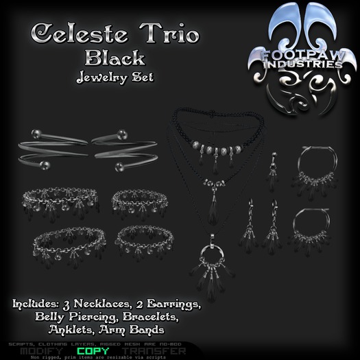 [FPI] Celeste Black - Mega Jewelry Set! Necklaces, Earrings, Bracelets, Anklets & More