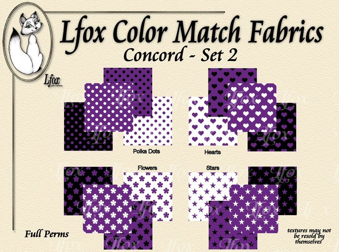 lfox Color Match Fabrics - Concord Set 2